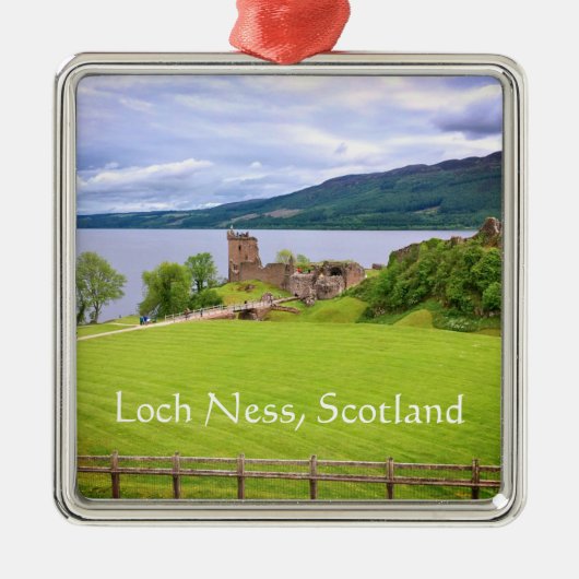 Urquhart Castle Loch Ness Scotland Fograaf Metalen Ornament (Voorkant)