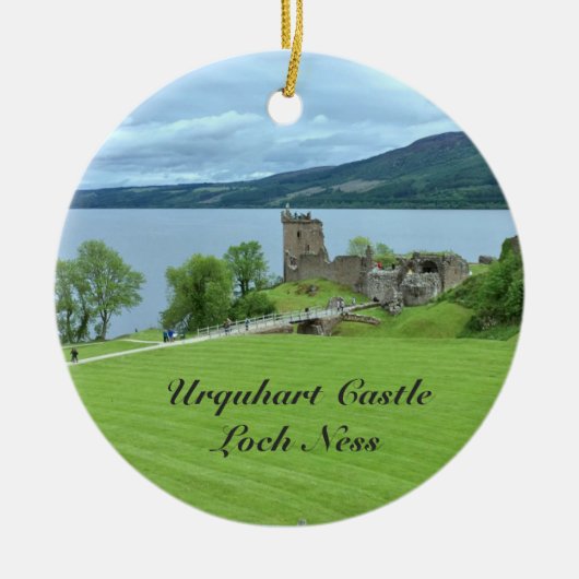 Urquhart Castle Loch Ness Scotland Landscape Foto Keramisch Ornament (Voorkant)