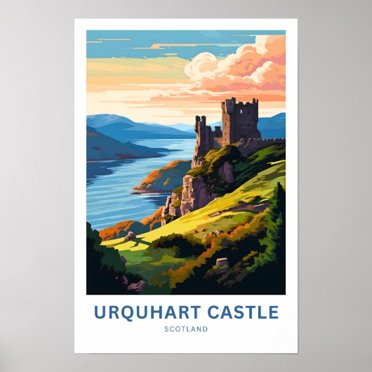 Urquhart Castle Scotland Reisprint Poster (Voorkant)