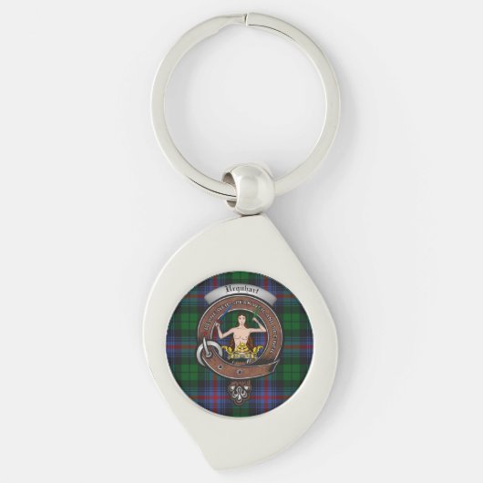 Urquhart Clan Badge Silver Metal Key Ring Sleutelhanger (Voorkant)