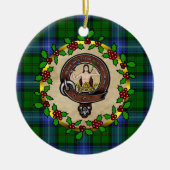 Urquhart Clan Badge & Tartan Persoonlijke mas Keramisch Ornament (Voorkant)