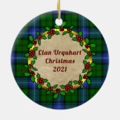 Urquhart Clan Badge & Tartan Persoonlijke mas Keramisch Ornament (Achterkant)