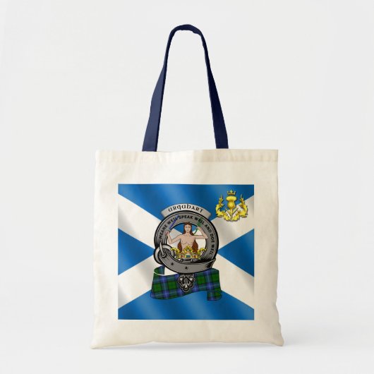 Urquhart Clan Badge & Tartan Tote Bag (Voorkant)