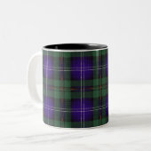 Urquhart clan Pset Scottish tartan Tweekleurige Koffiemok (Voorkant links)