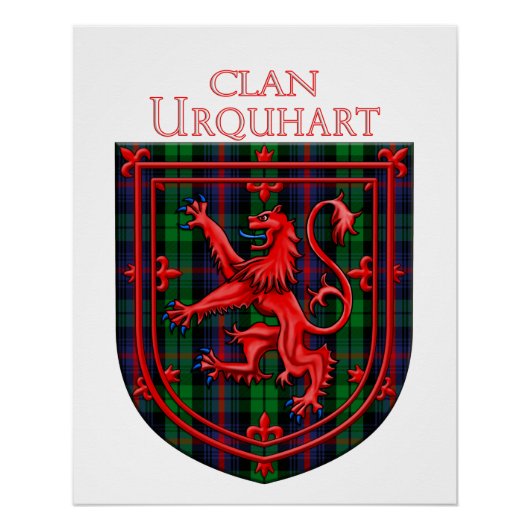 Urquhart Schotse Plaid Leeuw Klimmend Perfect Poster (Voorkant)