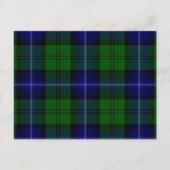 Urquhart tartan blauwe groene vleid briefkaart (Voorkant)