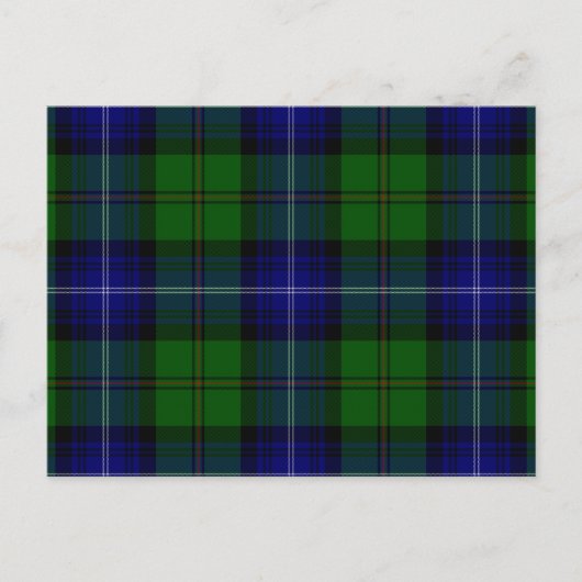 Urquhart tartan blauwe groene vleid briefkaart (Voorkant)