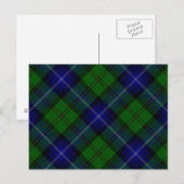 Urquhart tartan blauwe groene vleid briefkaart (Voorkant / Achterkant)