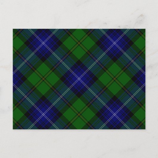 Urquhart tartan blauwe groene vleid briefkaart (Voorkant)