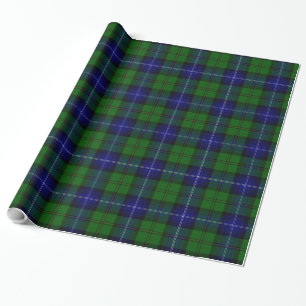Urquhart tartan blauwe groene vleid cadeaupapier