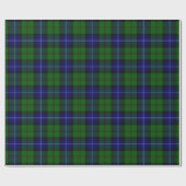 Urquhart tartan blauwe groene vleid cadeaupapier (Vlak)