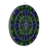 Urquhart tartan blauwe groene vleid dartbord (Voorkant Links)