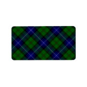 Urquhart tartan blauwe groene vleid etiket (Voorkant)