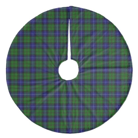 Urquhart tartan blauwe groene vleid fleece kerstboom rok (Voorkant)