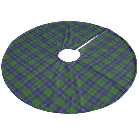 Urquhart tartan blauwe groene vleid fleece kerstboom rok (Gekanteld)