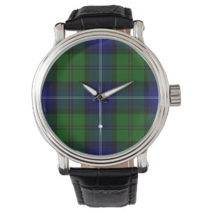 Urquhart tartan blauwe groene vleid horloge