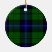 Urquhart tartan blauwe groene vleid keramisch ornament (Voorkant)