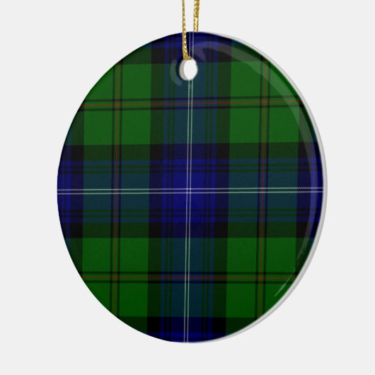 Urquhart tartan blauwe groene vleid keramisch ornament (Links)