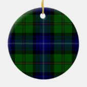 Urquhart tartan blauwe groene vleid keramisch ornament (Achterkant)