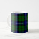 Urquhart tartan blauwe groene vleid koffiemok (Voorkant links)