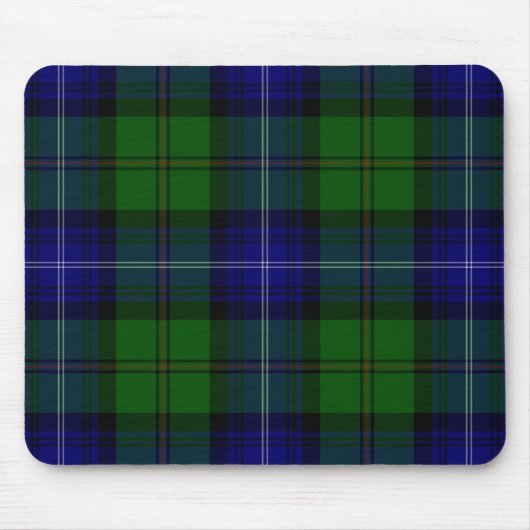 Urquhart tartan blauwe groene vleid muismat (Voorkant)