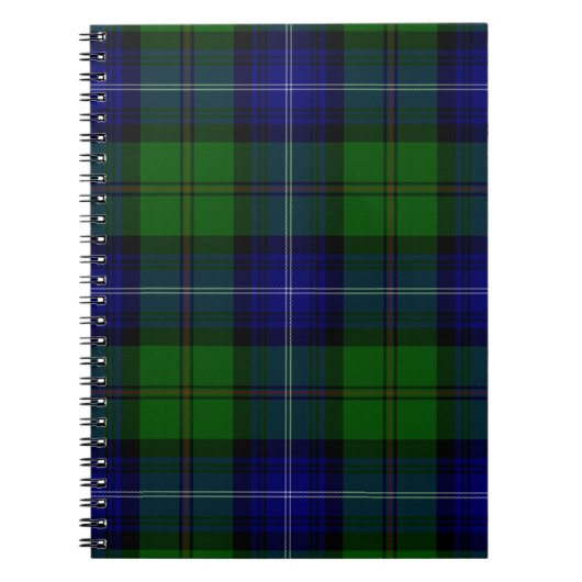 Urquhart tartan blauwe groene vleid notitieboek (Voorkant)