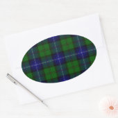 Urquhart tartan blauwe groene vleid ovale sticker (Envelop)