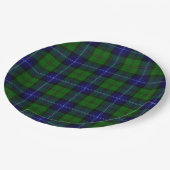 Urquhart tartan blauwe groene vleid papieren bordje (Gekanteld)