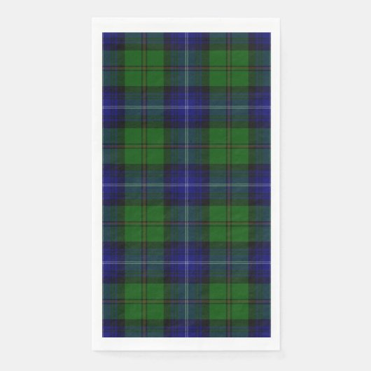 Urquhart tartan blauwe groene vleid servet (Voorkant)