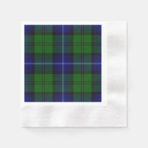 Urquhart tartan blauwe groene vleid servetten