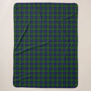 Urquhart tartan blauwe groene vleid sherpa deken