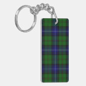 Urquhart tartan blauwe groene vleid sleutelhanger (Voorkant Links)