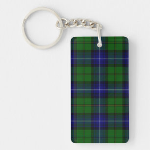 Urquhart tartan blauwe groene vleid sleutelhanger