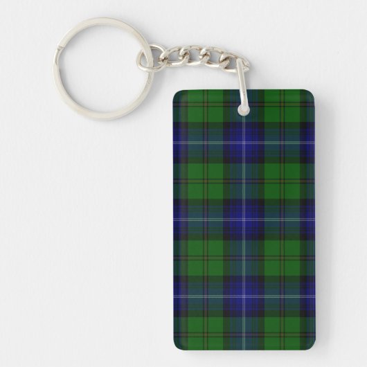 Urquhart tartan blauwe groene vleid sleutelhanger (Voorkant)