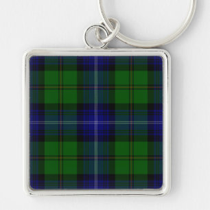 Urquhart tartan blauwe groene vleid sleutelhanger