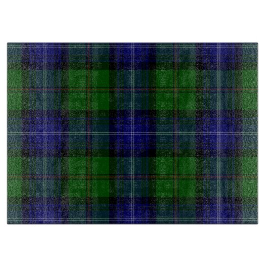 Urquhart tartan blauwe groene vleid snijplank (Voorkant)