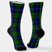Urquhart tartan blauwe groene vleid sokken (Gebogen)