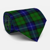 Urquhart tartan blauwe groene vleid stropdas (Opgerold)