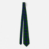 Urquhart tartan blauwe groene vleid stropdas (Achterkant)