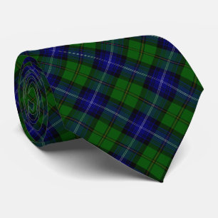 Urquhart tartan blauwe groene vleid stropdas