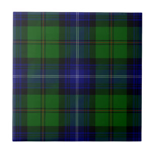 Urquhart tartan blauwe groene vleid tegeltje