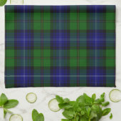 Urquhart tartan blauwe groene vleid theedoek (Gevouwen)