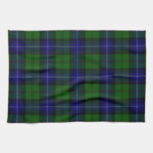 Urquhart tartan blauwe groene vleid theedoek