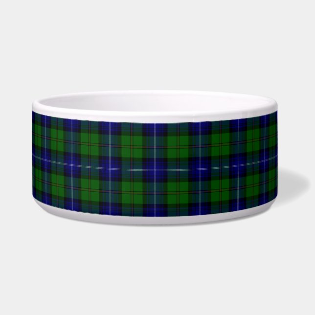 Urquhart tartan blauwe groene vleid voerbakje (Voorkant)