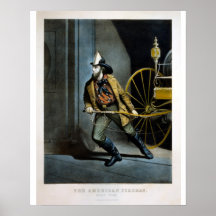 urrier & ives lithograaf - altijd Amerikaans Firem