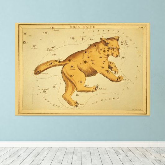 Ursa Major -  Astronomisch Star Chart Afbeelding Canvas Afdruk (Insitu (Houten vloer))