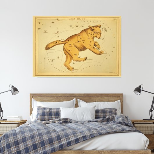 Ursa Major -  Astronomisch Star Chart Afbeelding Canvas Afdruk (Insitu (Slaapkamer))