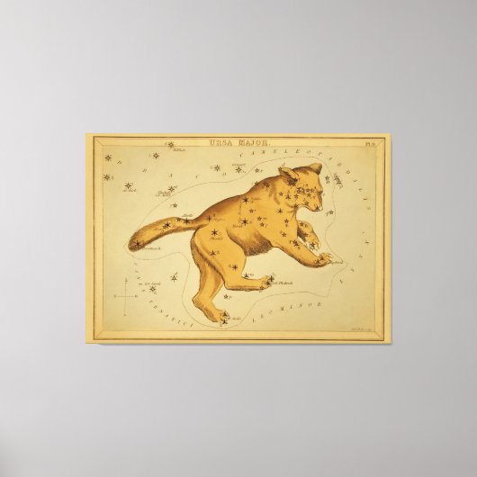 Ursa Major -  Astronomisch Star Chart Afbeelding Canvas Afdruk (Voorkant)