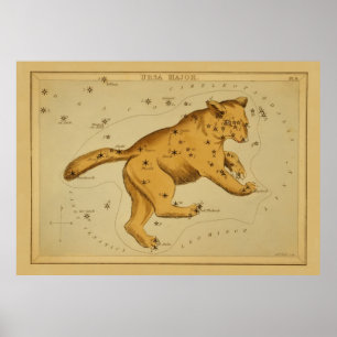 Ursa Major -  Astronomisch Star Chart Afbeelding Poster