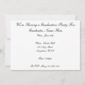 Urse Graduation Invitations Feminine Blue Kaart (Achterkant)